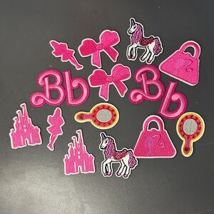 Pink Embroidered Patch Set